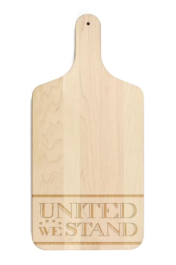 17&#x22; United We Stand Maple Paddle Cutting Board